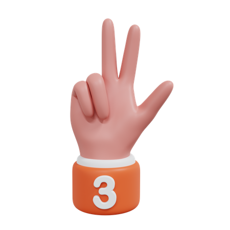 Números de gesto 3  3D Icon