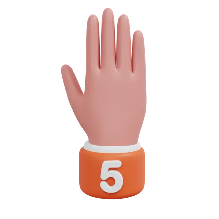 Números de gesto 5  3D Icon