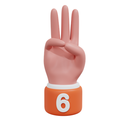 Números de gesto 6  3D Icon