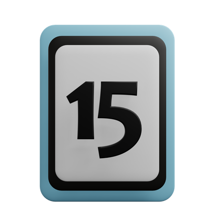 Nummer 15  3D Icon