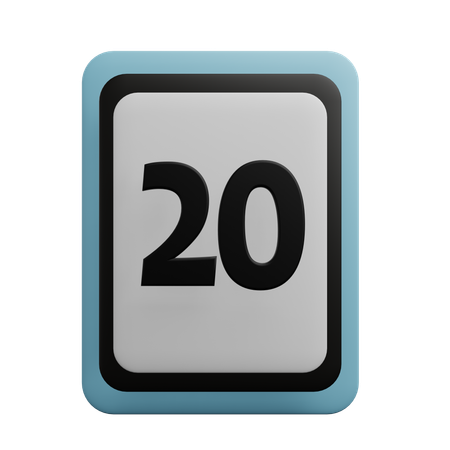 Nummer 20  3D Icon