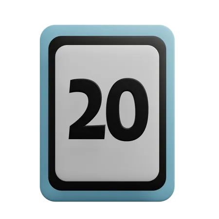 Nummer 20  3D Icon