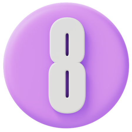 Nummer 8  3D Icon