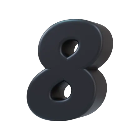 Nummer 8  3D Icon