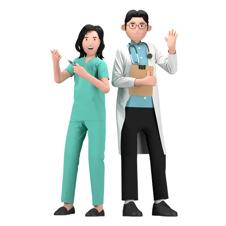 Nurse And Doctor  3D Icon