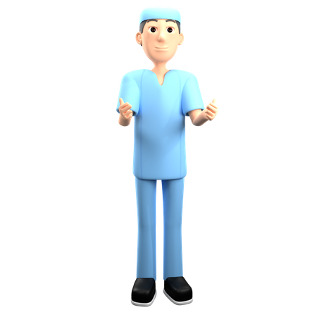 Nurse Giving Instructions  3D Illustration