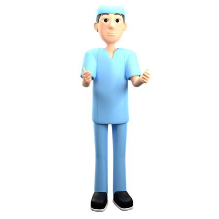 Nurse Giving Instructions 3D Illustration