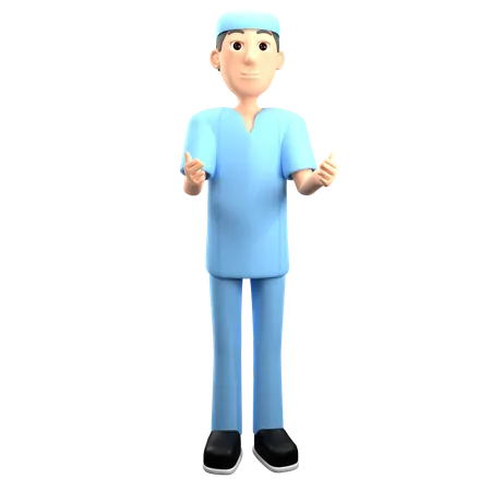 Nurse Giving Instructions 3D Illustration