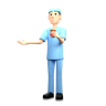 nurse holding medicine 3d logo