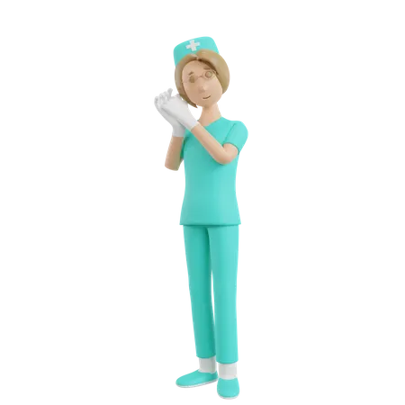 3 D Render Nurse Illustration With Empathetic Gesture 3D Illustration