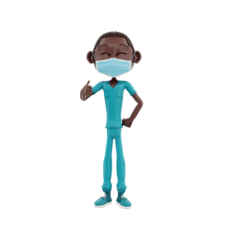 Nurse showing thumbs up  3D Illustration