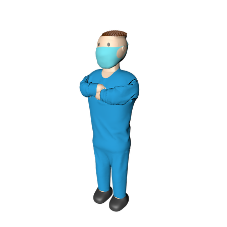 Nurse Warning Mask  3D Illustration