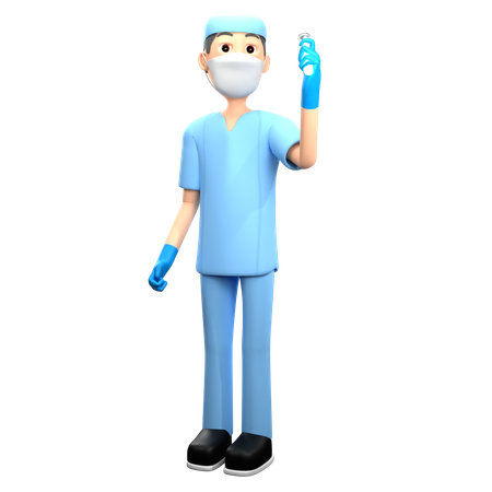 Nurse with blood sample  3D Illustration