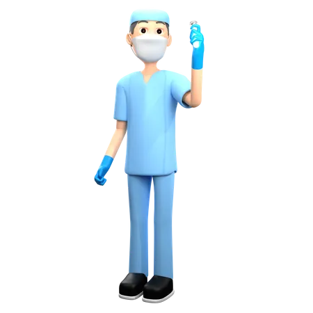 Nurse with blood sample  3D Illustration