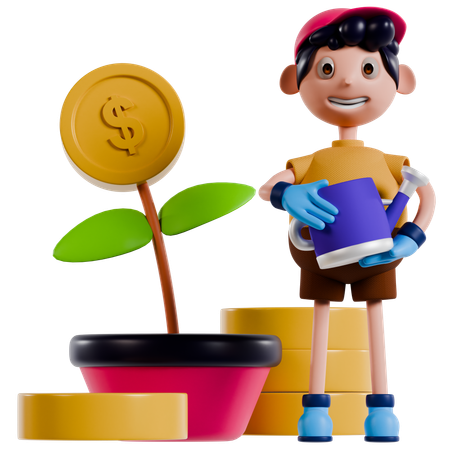 Nurturing Financial Growth  3D Illustration