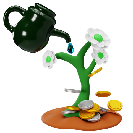 Nurturing Financial Growth Investment Concept  3D Icon