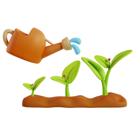 Nurturing Young Plants  3D Icon