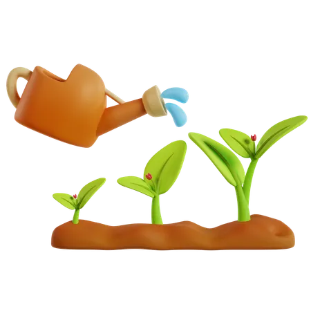 Nurturing Young Plants  3D Icon