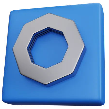 3 D Rendering Blue Icon Nut Bolt Isolated 3D Icon