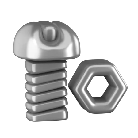 Nut And Bolt Automotive Parts 3 D Icon 3D Icon