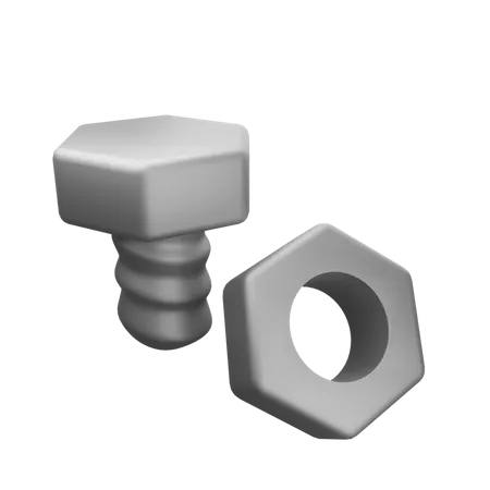 Nut And Bolt  3D Icon