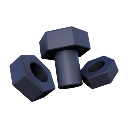 Nut and Bolt  3D Icon