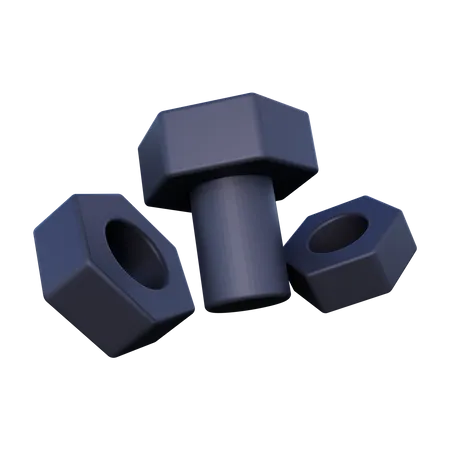 Nut and Bolt  3D Icon