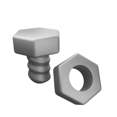 Nut And Bolt  3D Icon