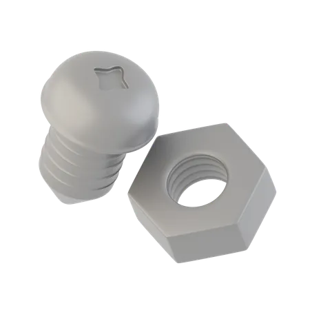 Nut Bolts  3D Icon