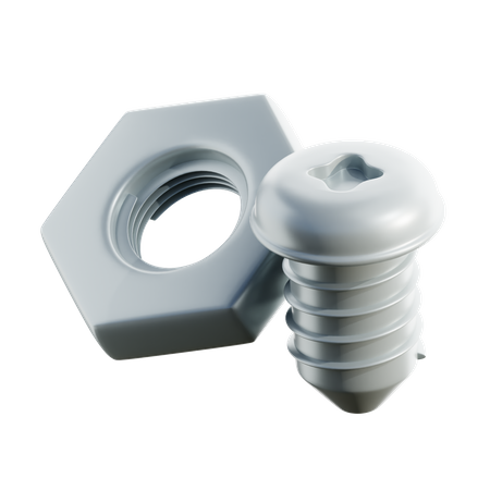 Nut Bolts  3D Icon