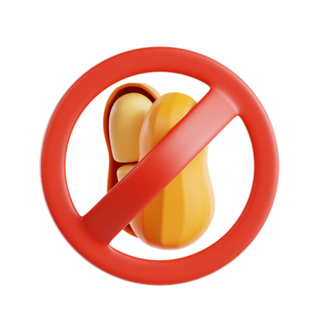 Nut Free Symbol  3D Icon