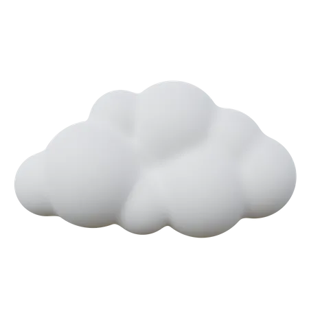 Nuvem Nublado Branco 3D Icon