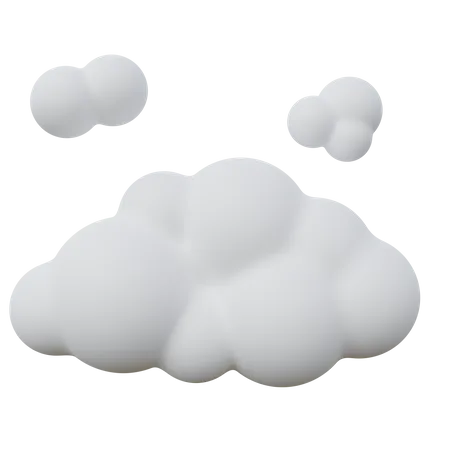 Nuvem Nublado Branco 3D Icon