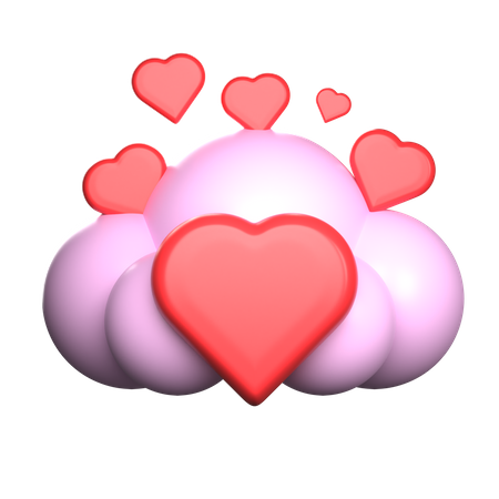 Amor nuvem  3D Icon