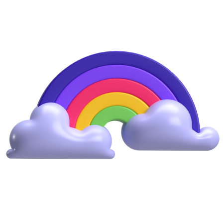 Nuvem Arco-Íris  3D Icon