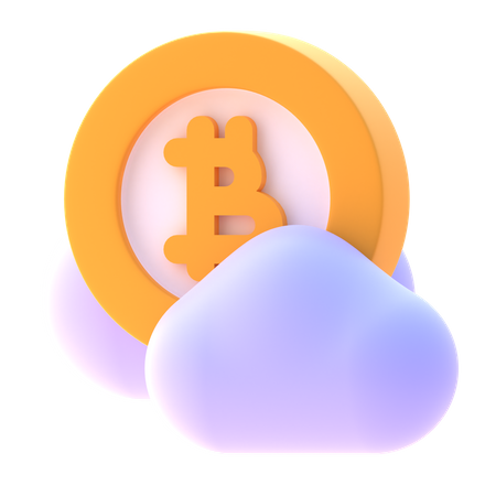 Bitcoin na nuvem  3D Icon