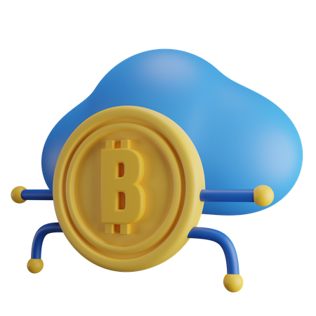 Bitcoin na nuvem  3D Icon