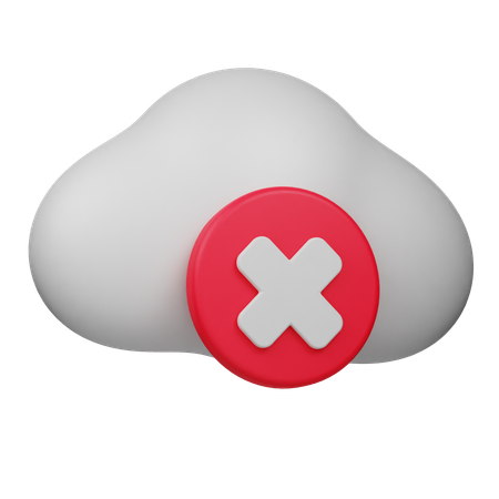 Cancelamento de nuvem  3D Icon