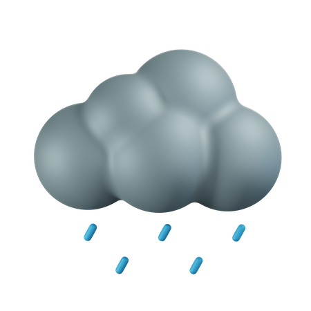 Nuvem chuvosa leve  3D Icon