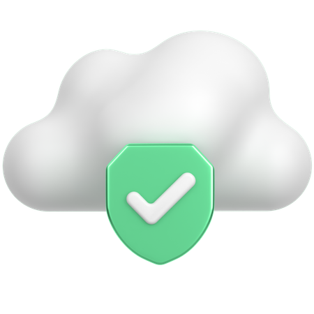 Nuvem com escudo  3D Icon
