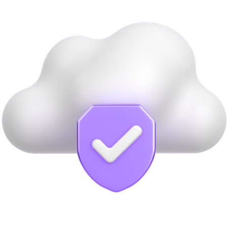 Nuvem com escudo  3D Icon