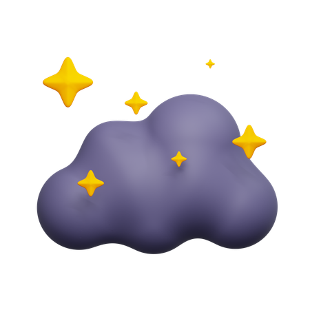 Nuvem com estrelas  3D Icon