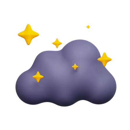 Nuvem com estrelas  3D Icon