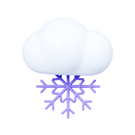 Nuvem com floco de neve  3D Icon