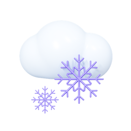 Nuvem com flocos de neve  3D Icon