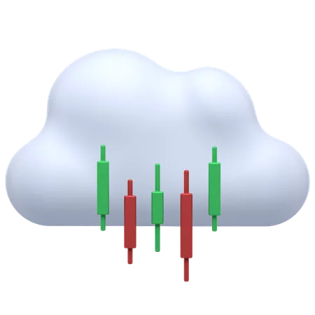 Comércio on-line na nuvem  3D Icon