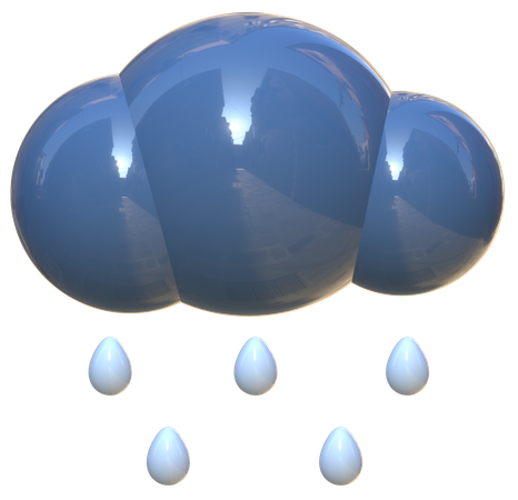 Nuvem chovendo  3D Icon