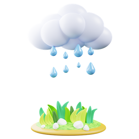 Nuvem de chuva  3D Icon