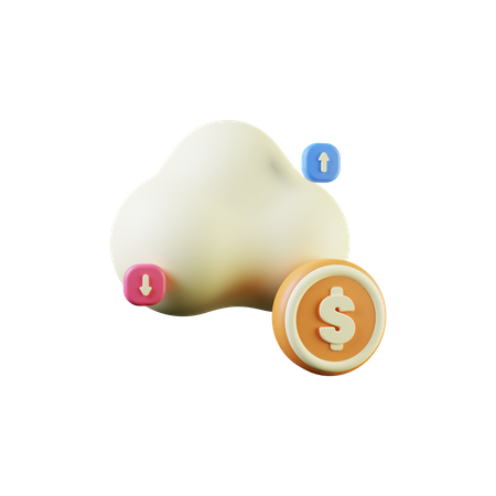 Nuvem de dinheiro  3D Icon