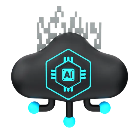 Nuvem de inteligência artificial  3D Icon